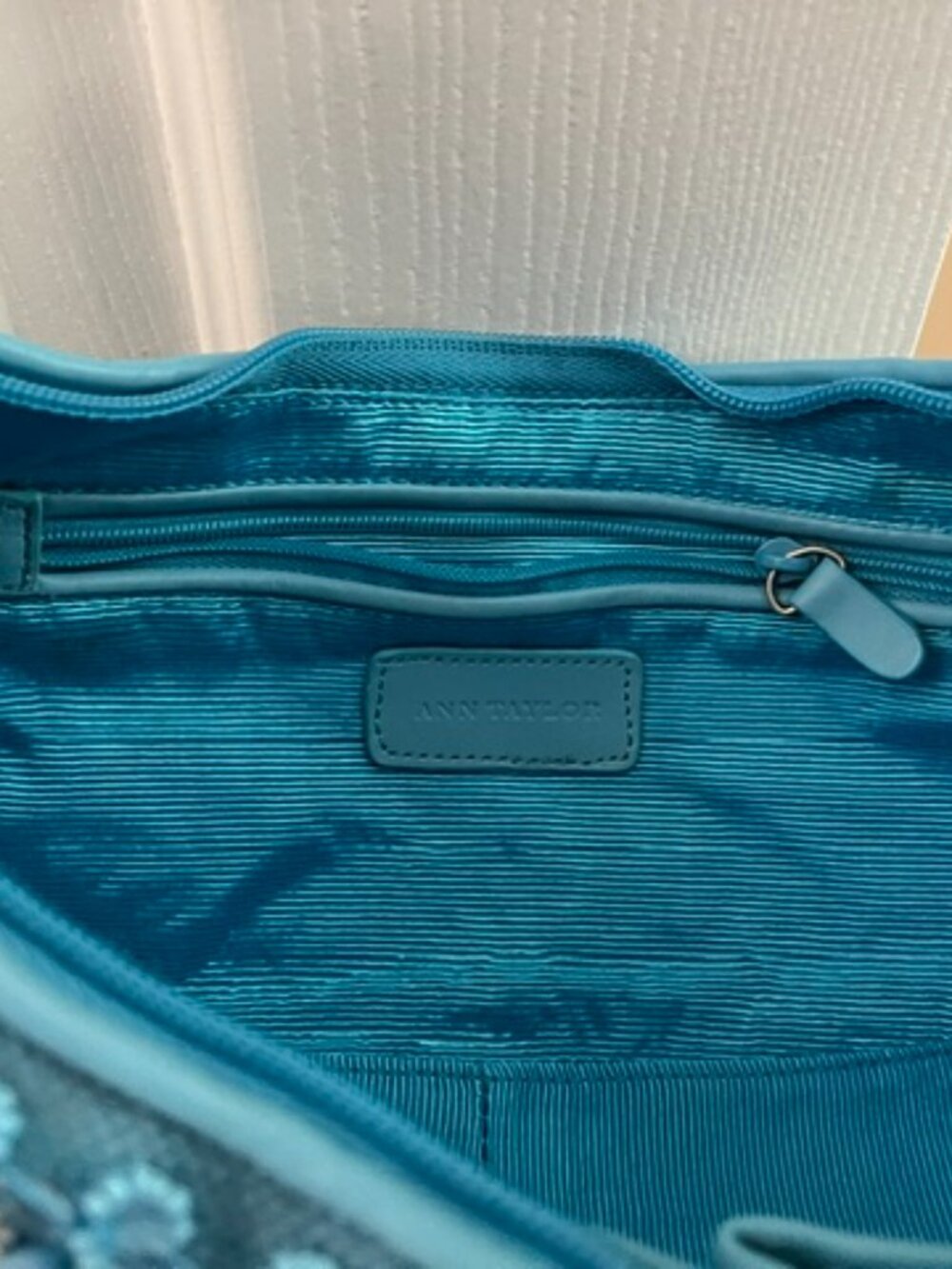 Ann Taylor Turquoise Beaded Handbag - Picture 3 of 8